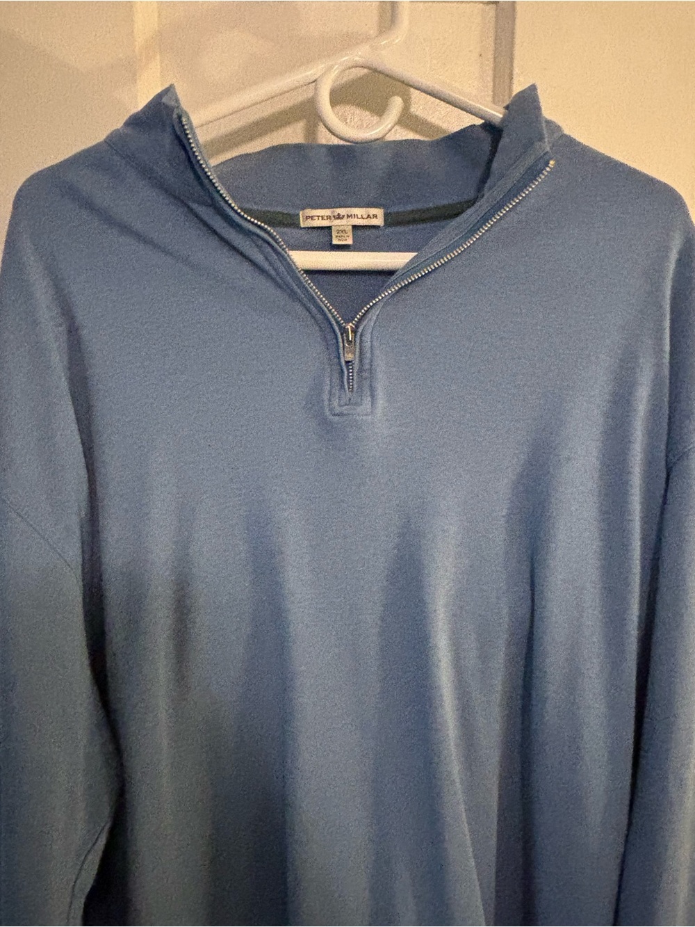 Peter Millar Men's Light Blue Half-Zip Sweater